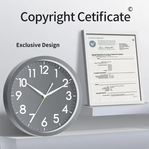 Vista 5 de AKCISOT Reloj de pared para baño de 10 pulgadas, relojes de pared analógicos pequeños que funcionan con pilas, silenciosos y sin tictac