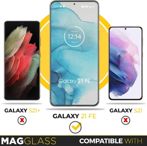 Vista 2 de magglass Vidrio templado para Samsung Galaxy S21 FE Protector de pantalla con aplicador (compatible con sensor de huellas dactilares) (HD)