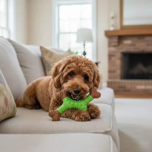 Vista 6 de SPOT Bam-Bones Dental X-Bone - Fabricado con fibra de bambú y un centro de goma masajeadora para mantener los dientes limpios, cuidado bucal