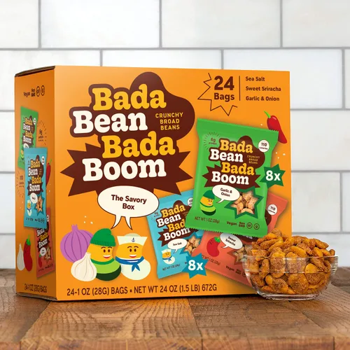 Vista 6 de Bada Bean Bada Boom - Proteína a base de plantas, libre de gluten, vegana, sin OGM, libre de soya, Kosher, bocadillos de habas tostadas anchas, 1