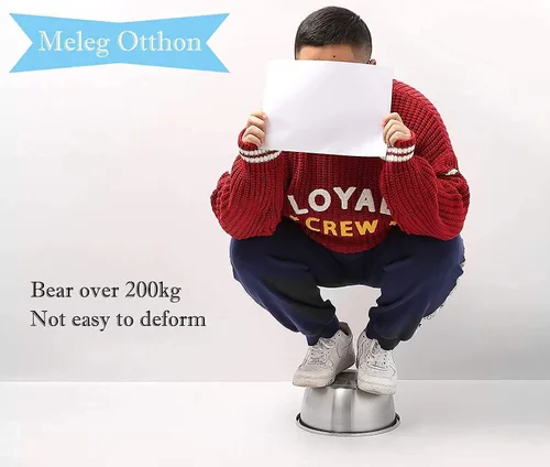 Vista 5 de Cuenco de acero inoxidable, cuencos de metal, lavabo de acero inoxidable, acabado de espejo de borde más profundo resistente, cuenco apto