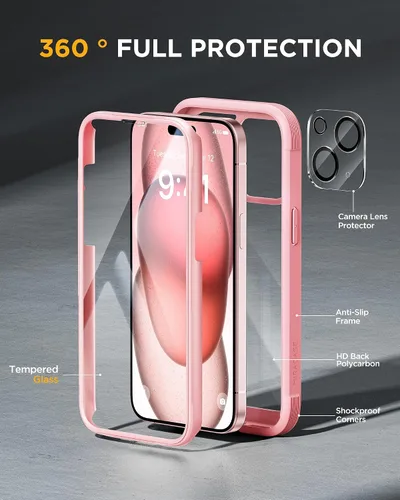 Vista 941 de Miracase - Funda para iPhone SE de 3ª/2ª generación 2022 2020 de cuerpo completo con protector de pantalla de vidrio integrado, resistente Negro