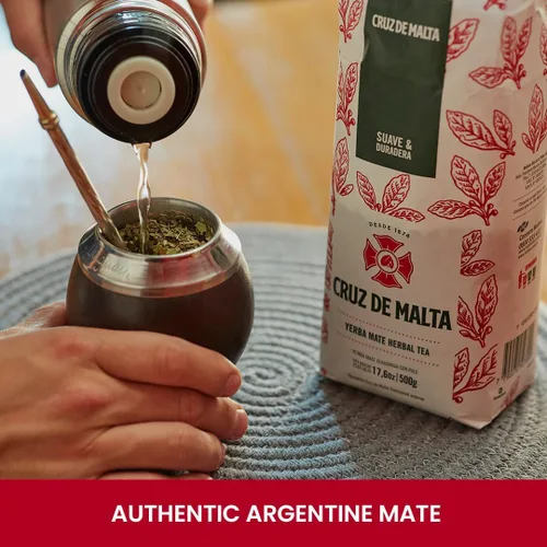 Vista 6 de Yerba mate Cruz de Malta – 500gr (1.1 lbs) Hoja suelta – Té herbal argentino tradicional – Sabor suave, de origen natural – Embalaje específico