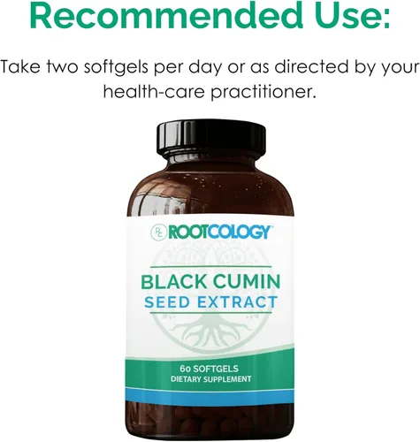 Vista 6 de Rootcology by Dr. Izabella Wentz Extracto de semilla de comino negro Mezcla única de aceite de semilla de comino negro para apoyar la función