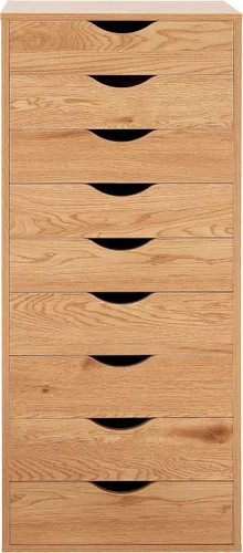 Vista 34 de Naomi Home Cómoda de 5 cajones para dormitorio, alta y elegante, con ruedas y estantes de almacenamiento, pequeña para guardarropa, para maquillaje