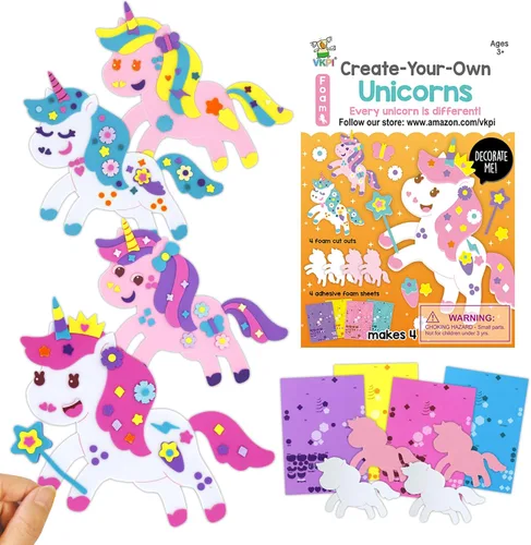 Vista 10 de VKPI Kit de regalo de 4 piezas de espuma EVA, creativo para hacer tu propio dragón, proyectos de manualidades de papel de espuma de dibujos animados