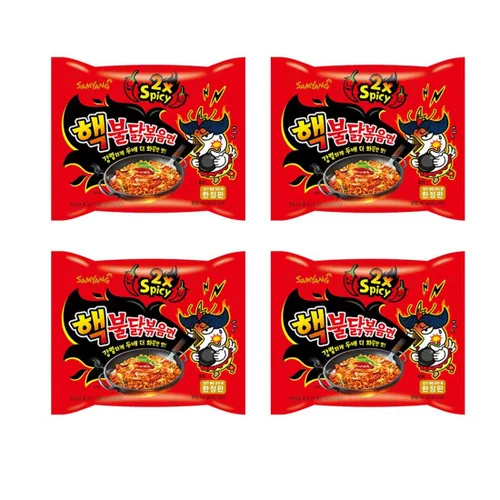 Samyang HACK Buldak Bokeum Ramen 4PCS Hot Spicy Fire Noodle Nuevo más picante