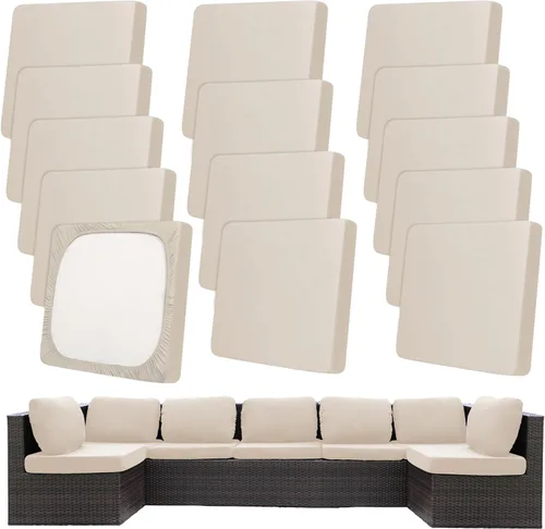 Vista 28 de Fundas de cojín elásticas para patio, fundas de cojín para muebles de patio, fundas de cojín para muebles de patio, protector de muebles lavable
