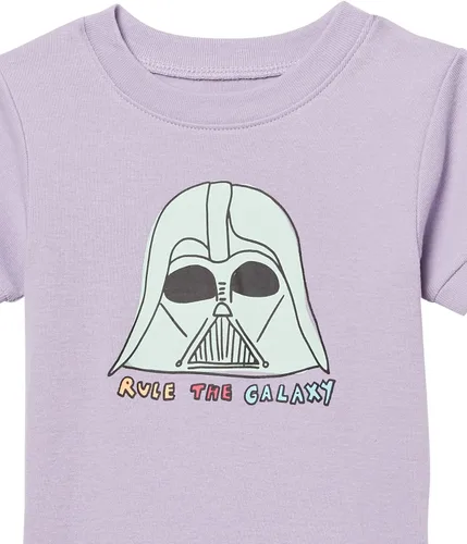 Vista 4 de Tienda Essentials Disney Marvel Star Wars Pijama de algodón ajustada para niñas y niños pequeños, paquete de 3