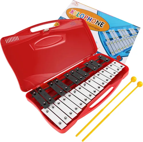 Vista 7 de EASTROCK Xilófono, Glockenspiel de 25 notas, instrumento profesional de xilófono, regalos