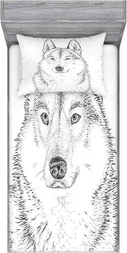 Vista 128 de Ambesonne Island Map - Juego de sábanas bajeras y fundas de almohada, mapa del tesoro súper detallado, diseño de piratas rústicos grungy, tema