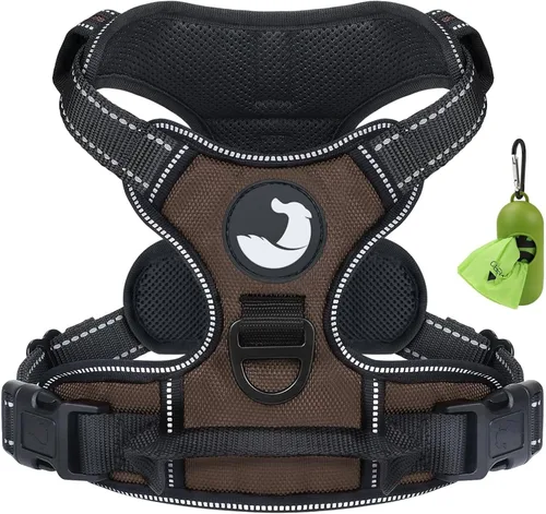 Vista 11 de Joytale Arnés sin tirones para perros pequeños, chaleco reflectante para mascotas con clip frontal, arnés acolchado suave ajustable con asa de fácil