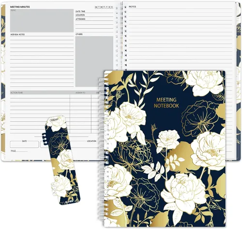 Vista 8 de SUNEE Half Meeting Half Note - Cuadernos profesionales de 8.5"x11" para el trabajo - 160 páginas, planificador de proyectos de tamaño A4, agenda
