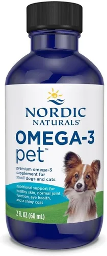 Nordic Naturals Omega-3 para mascotas, sin sabor - 2 oz - 294 mg de Omega-3 por un mL - Aceite de pescado para perros pequeños y gatos con EPA y DHA