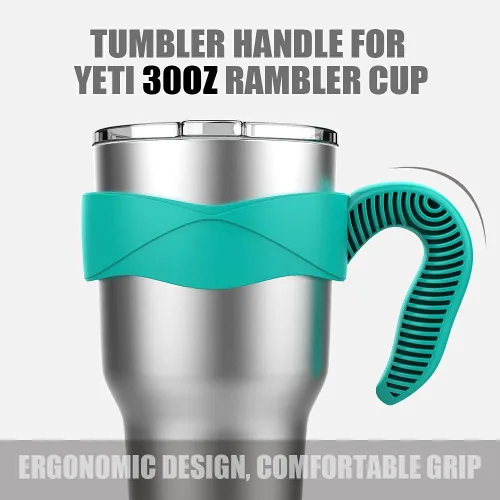 Vista 3 de Mango de vaso para vaso YETI Rambler, Rtic de 30 onzas, diseño anterior, Sic, OZARK TRAIL y más, sin BPA (solo asa) (verde)