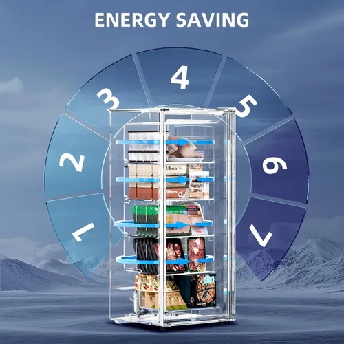 Vista 7 de Antarctic Star Congelador vertical de 6.0 pies cúbicos, congelador compacto con control de 7 temperaturas, estantes de vidrio extraíbles, patas