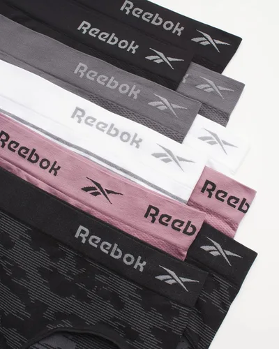 Vista 2 de Reebok Ropa interior hipster para mujer, paquete de 10 unidades de ropa interior elástica sin costuras para mujer con cintura relajada sin etiqueta