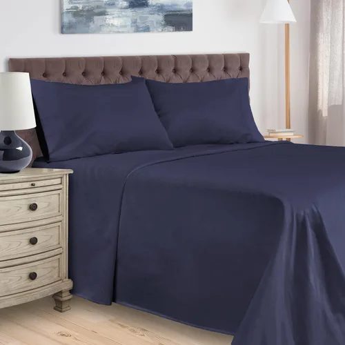 Vista 10 de BLUENILEMILLS Ultra Soft Premium Deep Pocket 400-Thread Count Elasticized Fitted Egyptian Cotton Bed Sheet Set, Sateen Weave, Solid, by Blue Nile