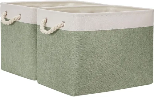 Vista 11 de Temary Canastas pequeñas de tela para almacenamiento, 6 unidades, canastas decorativas para regalos, canastas de almacenamiento plegables vacías