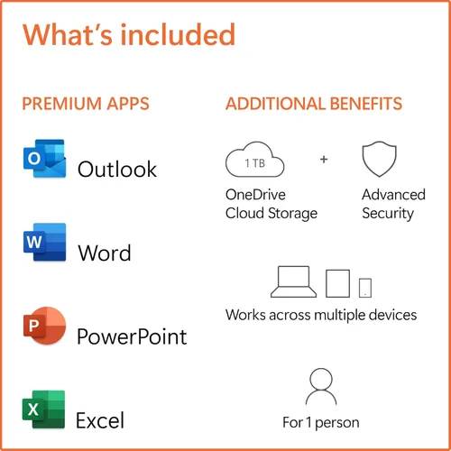 Vista 2 de Microsoft 365 Personal (Office) + $10 Amazon Gift Card 12-Month Subscription 1 Person Word, Excel, PowerPoint PC/MAC Instant Download