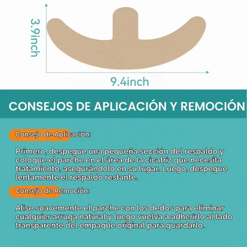 Vista 8 de Láminas de silicona para cicatrices de mama - 6 parches con forma de ancla