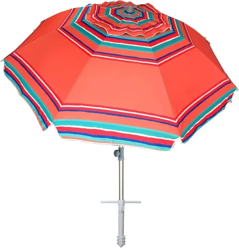 Vista 9 de AMMSUN Sombrillas de playa de 7 pies de alta resistencia para vientos fuertes con ancla de arena, ventilación inclinable, protección UV 50+ contra