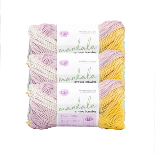 Vista 14 de Lion Brand Yarn Hilo Mandala String, Hilo Fingering para Tejer y Crochet, Acoustic, 1 Paquete