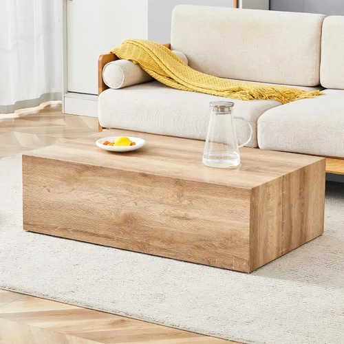 Vista 21 de WILLIAMSPACE 11.81" Square Wood Side Table for Living Room, No Assembly 11.81"*19.69"h-gray Textured