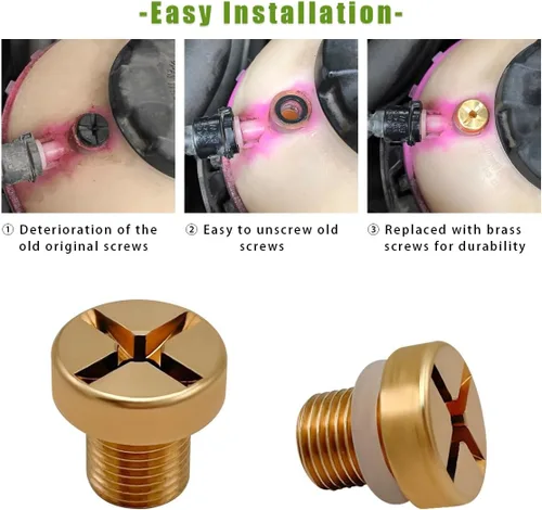 Vista 5 de Tornillo de purga del tanque de expansión del refrigerante del radiador, tornillo de purga de aire de refrigerante de latón con junta tórica