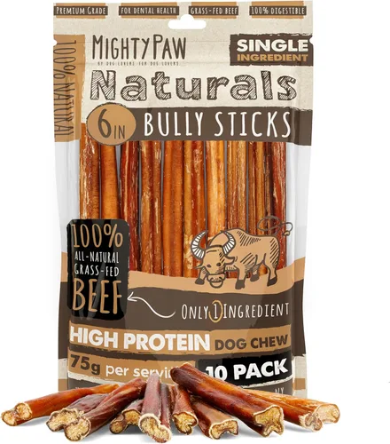 Vista 18 de Mighty Paw Naturals - Palitos masticables rizados para perros – Masticables de carne de res alimentada con pasto. Palitos para perros grandes, razas