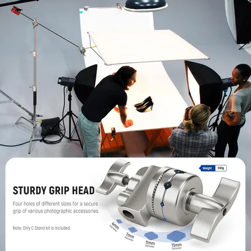 Vista 5 de NEEWER Pro Soporte en C 100% de acero inoxidable de alta resistencia con brazo extensible, altura máxima 172cm/68", soporte de luz para fotografía