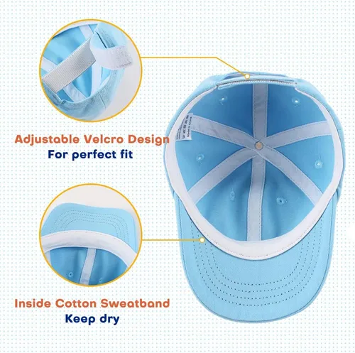 Vista 5 de Peecabe Gorra de béisbol para niños pequeños, unisex, de algodón, ajustable, para bebés, niños, gorra de béisbol para niñas de 1 a 5 años