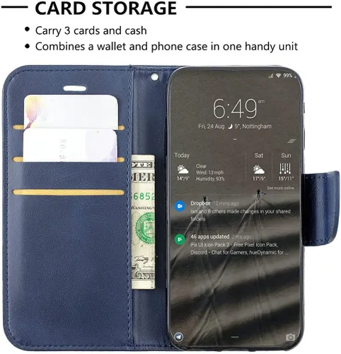 Vista 3 de Kalley Black 3 Case Compatible with Kalley Black 3 Phone Case Cover Flip Stand Cover PU Leather YZW Wallet Case Blue