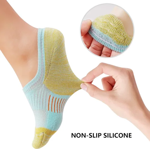 Vista 3 de Gonii Calcetines deportivos para mujer calcetines de tobillo acolchados para correr corte bajo 5-8 pares