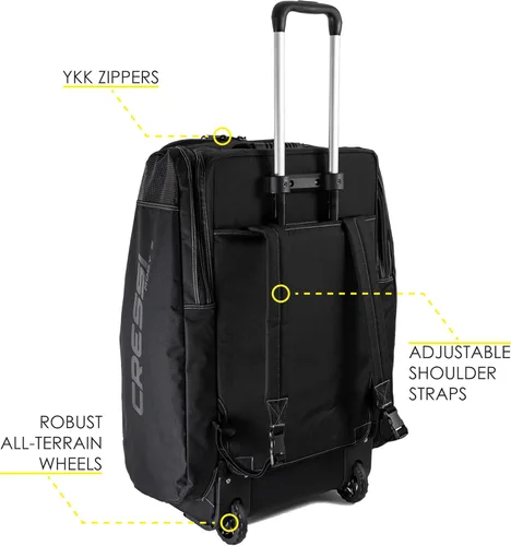 Vista 3 de Cressi Strong Large Capacity Roller Luggage Bag 115L with Backpack Straps - Moby 5 designed in Italy