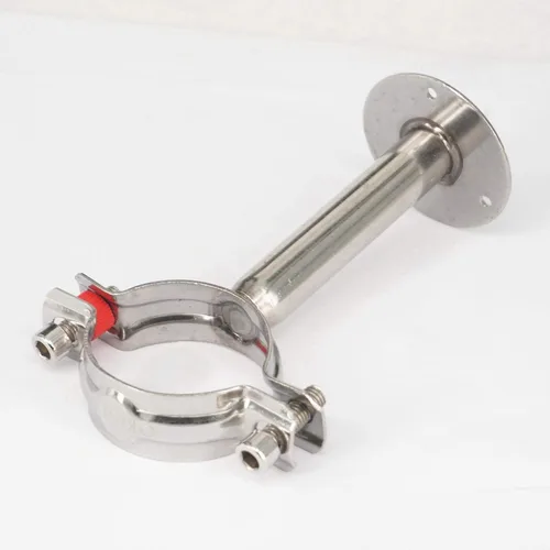 Vista 4 de 1pc Fit Tube O/D 51mm Pole Length 100mm 304 Stainless Steel Pipe Clamp Clip Support Bracket with Base Plate