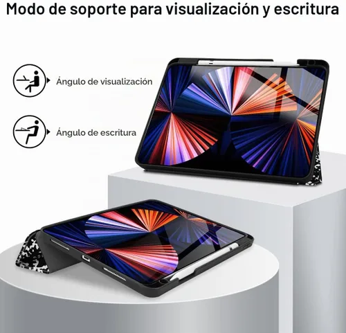 Vista 6 de Tuiklol Funda para iPad Pro de 12.9 pulgadas 2022 2021 2020 2018 Negro (Black Book)