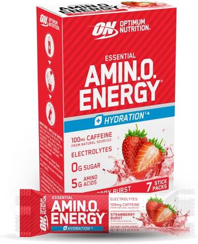Vista 21 de Optimum Nutrition Amino Energy Powder Plus Focus, con BCAA, electrolitos y cafeína, ponche de frutas, 65 porciones (el embalaje puede variar)