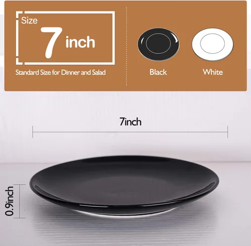 Vista 8 de DELLING Juego de 6 platos de aperitivo de 7 pulgadas, juego de 4 platos llanos de 10 pulgadas