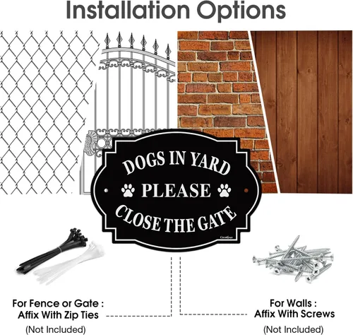 Vista 6 de GicnKeuz Señales de «cuidado con el perro» para valla, 30,48x7,62 cm, señal de mantener la puerta cerrada, aluminio reflectante, resistente a la 12