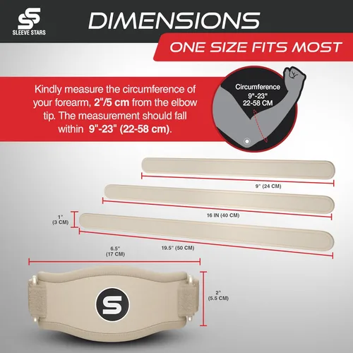 Vista 6 de Sleeve Stars - Codera de Codo de Tenis para Mujeres - Correa de Tenis Ajustable, Codera de Codo de Golfista para Hombres, Contrafuerza para Codo