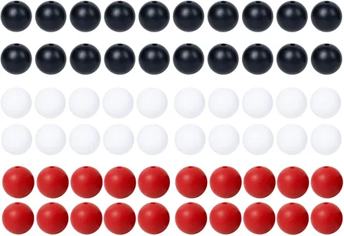 JNwhy Cuentas de silicona para hacer llaveros, kit de cuentas a granel para manualidades hechas a mano (negro, rojo, blanco)