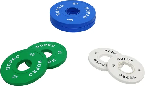 Vista 3 de Juego de placas fraccionarias olímpicas de cambio de cada 1/4, 1/2, 3/4, 1, 1.25, 2.5 y 5 libras