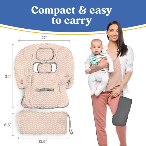 Vista 2 de PILLANI Funda para carrito de compras para bebé, funda para silla alta para asiento de restaurante - Funda para carrito de comestibles para bebé