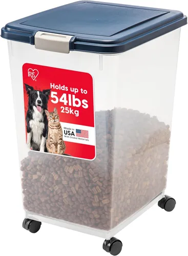 Vista 11 de IRIS USA Contenedor hermético de almacenamiento de alimentos para perros, hasta 40 libras, ruedas acoplables, para almacenamiento de alimentos