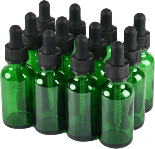 Vista 187 de NOOEEISS 4 piezas, botella con cuentagotas de 1 oz, botella de vidrio ámbar con cuentagotas, botellas de tintura con cuentagotas, acabado elegante