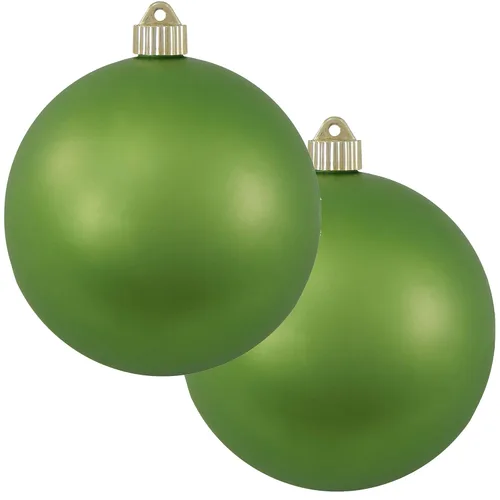 Vista 226 de Christmas By Krebs 6" (150mm) Purpurina Verde Esmeralda [2 Piezas] Esfera Extra Grande Sólida Super Grande de Plástico para Exteriores, Resistente