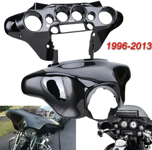 Vista 4 de Carenado interior y exterior de murciélago para Harley Touring Electra Street Glide 1996-2013 FLHT FLHTC FLHTCU FLHX Negro 2012 2011 2010 2009 2008