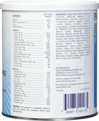 Vista 2 de Phenyl-Free 2 Polvo (6) Tamaño: 1 LB por BRISTOL MYERS NUTRITIONAL INST