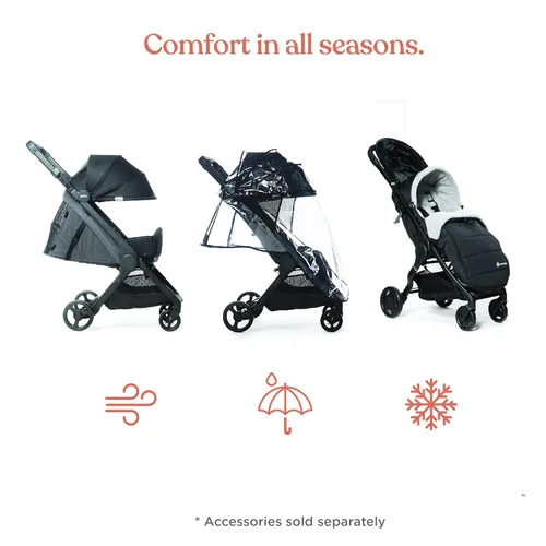 Vista 5 de Ergobaby Metro+ Cochecito de bebé compacto, Cochecito de paraguas ligero que se pliega para almacenamiento en el compartimento superior del avión